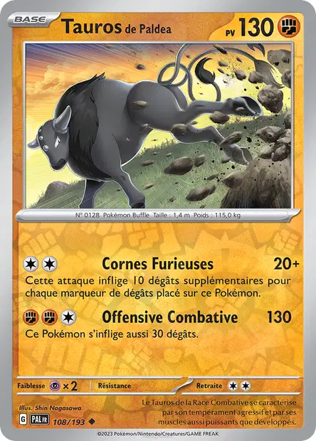 Tauros de Paldea Reverse