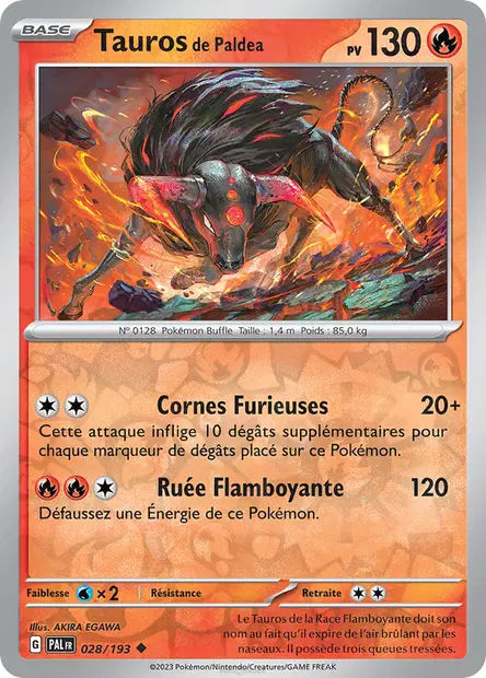 Tauros de Paldea Reverse